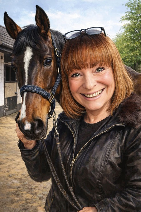 Polly alongside the founder of Polly’s Paper Garden